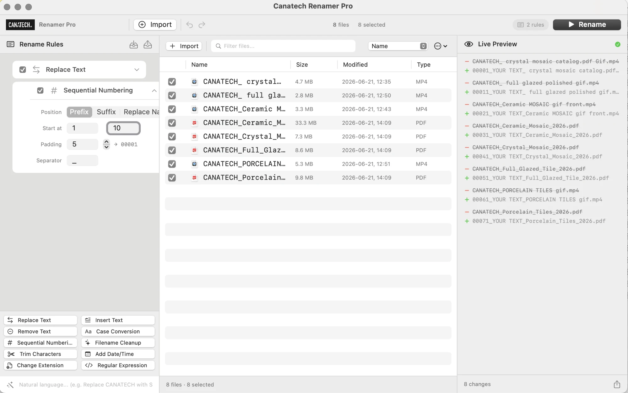 renamer pro screenshot